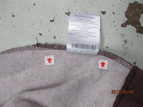 Double seam on care label